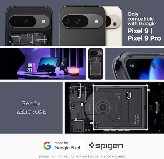 Spigen Ultra Hybrid Umschlag Rückseite Kunststoff 2mm Schwarz (Google Pixel 9 / 9 Pro)