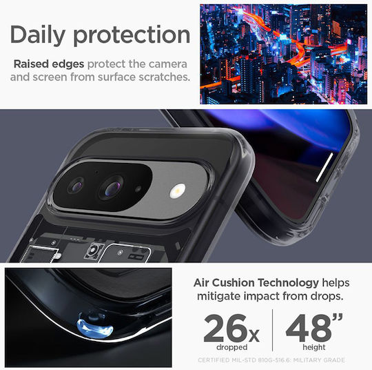 Spigen Ultra Hybrid Umschlag Rückseite Kunststoff 2mm Schwarz (Google Pixel 9 / 9 Pro)