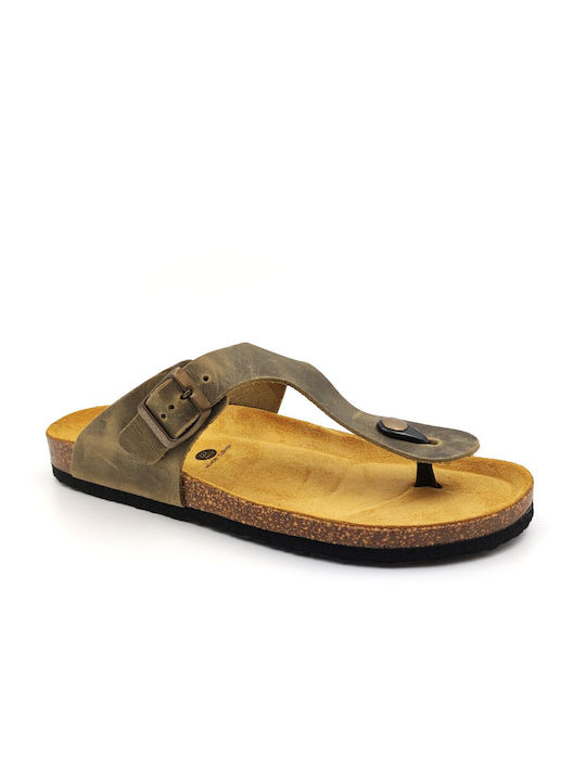 Plakton Leder Herrensandalen Apure Full Kaki