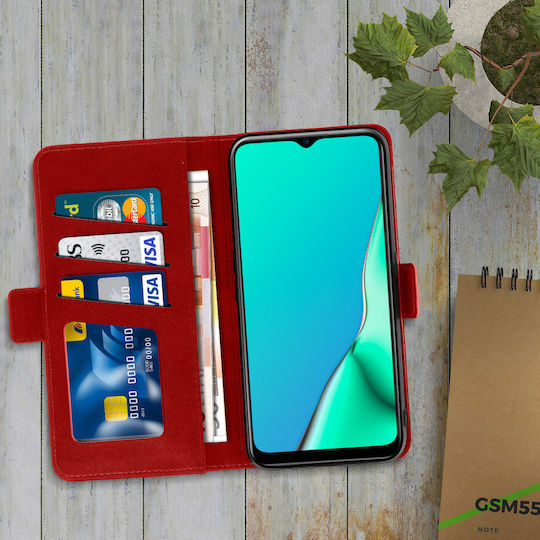 Slim Case Flip Book Cover Stand Wallet Case Oppo A9 2020 A5 2020 Red