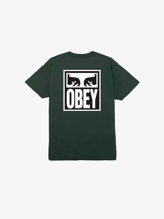 Obey Eyes Men's Short Sleeve T-shirt Forest Green