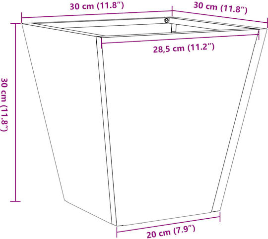 vidaXL Set 2 Metallische Blumenkästen Grün, 30cm