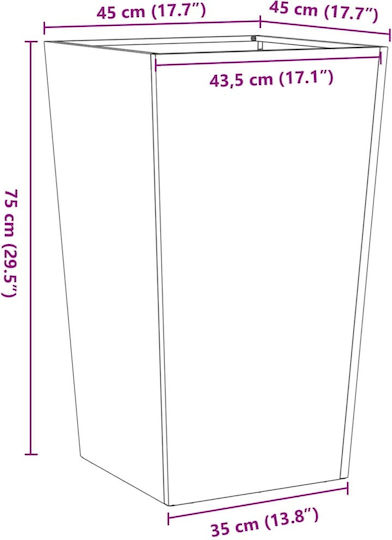vidaXL Σετ 2 Ζαρντινιέρες Μεταλλικές Ανοιχτό Γκρι