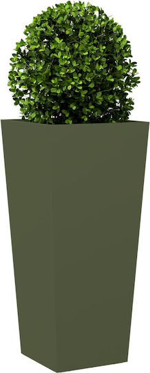 vidaXL Set 2 Blumenkästen Metall Olive, Green