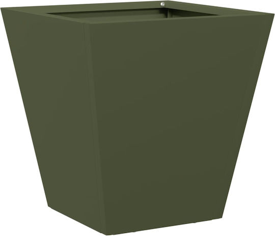vidaXL Set 2 Metallische Blumenkästen Grün, 30cm