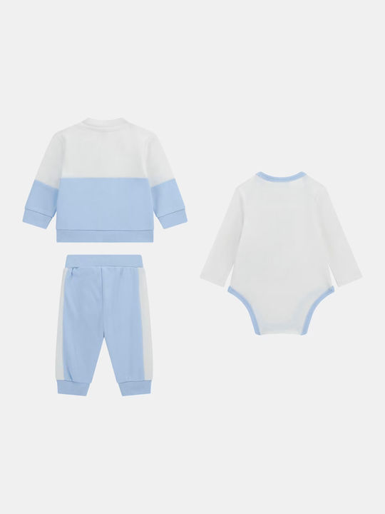 Guess Baby Bodysuit Set Long-Sleeved with Pants White 3pcs