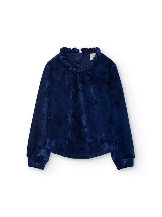 Boboli Kids Blouse Long Sleeve Navy Blue 729222