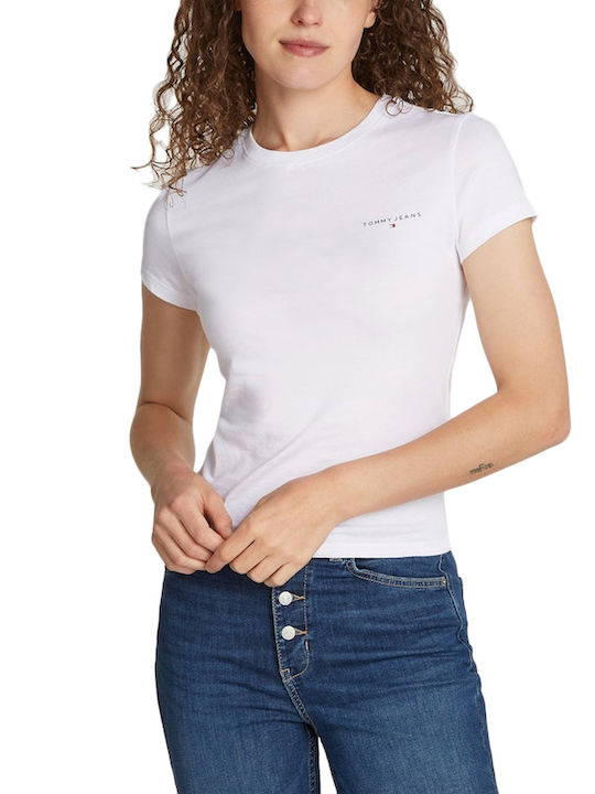 Tommy Hilfiger Linear Γυναικείο T-shirt Λευκο