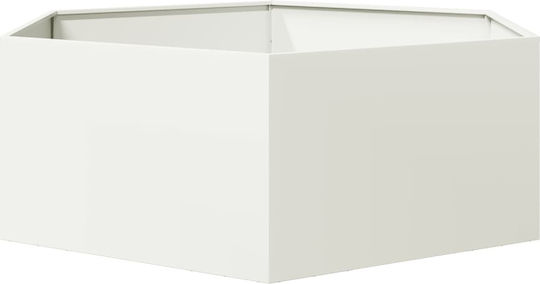 vidaXL Кутия за саксии Метал Бял 138x120x45см.