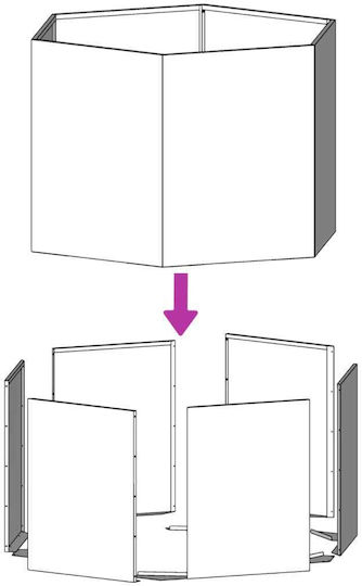 vidaXL Кутия за саксии Метал Бял 138x120x45см.