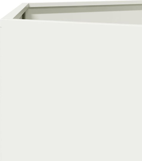 vidaXL Кутия за саксии Метал Бял 138x120x45см.