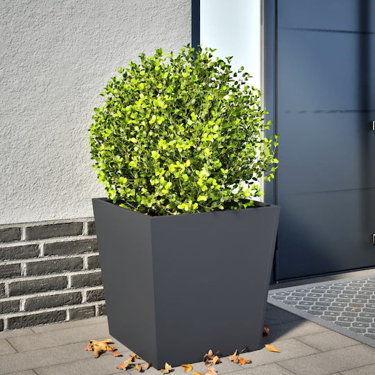 vidaXL Planter Box Metallic Charcoal 50x50x50cm.