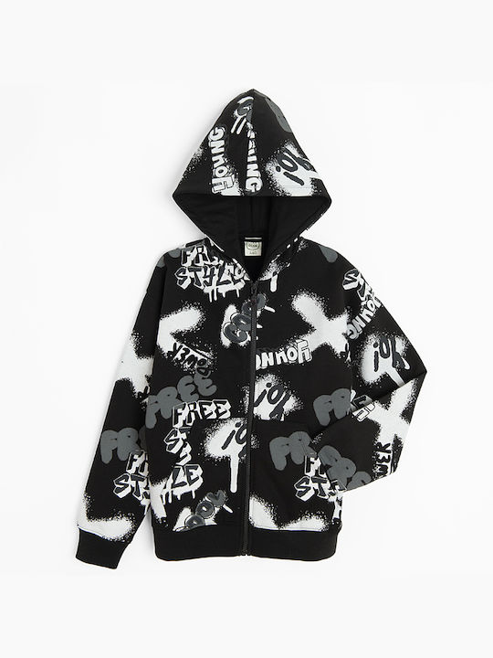 Cool Club Kids Sweatshirt Cardigan with Hood Black