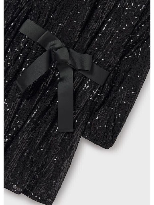 Rochite Fete Mânecă Lungă Cu Paiete Set Cu Accesorii Negru