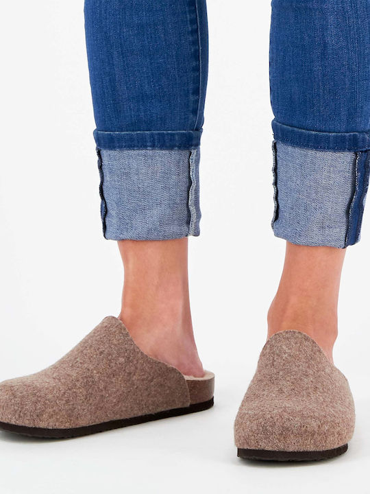 Luise Anatomical Woolen Women's Slippers Brown
