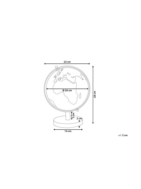 Beliani World Globe with Diameter 20cm and Height 28cm
