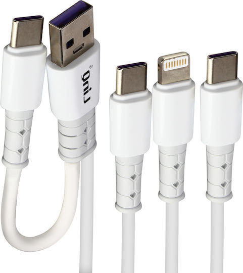 LinQ Regular Cablu USB la Lightning / Type-C / micro USB cu mai multe porturi Negru 1.2m (TPC9133)