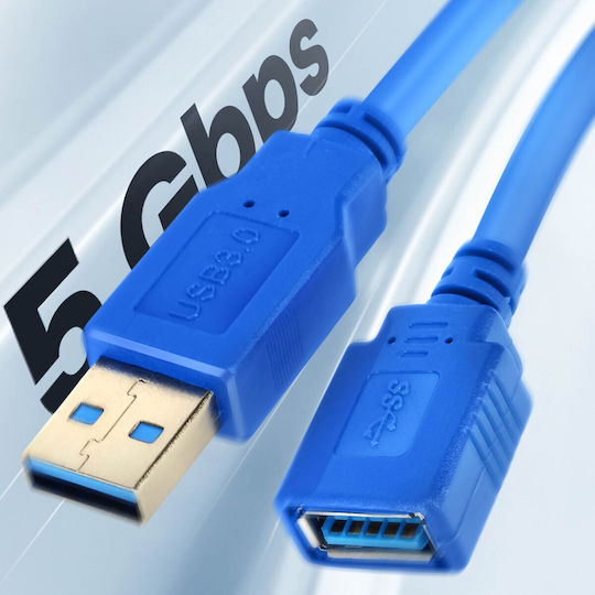 LinQ 1.5m USB 3.0 Cable A-Male to A-Female Blue (M3015B)