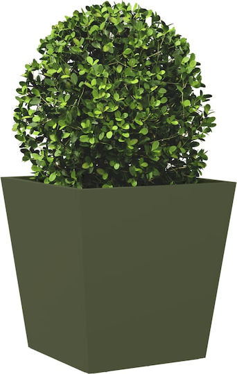 vidaXL Set 2 Metallische Blumenkästen Lime Grün 40cm