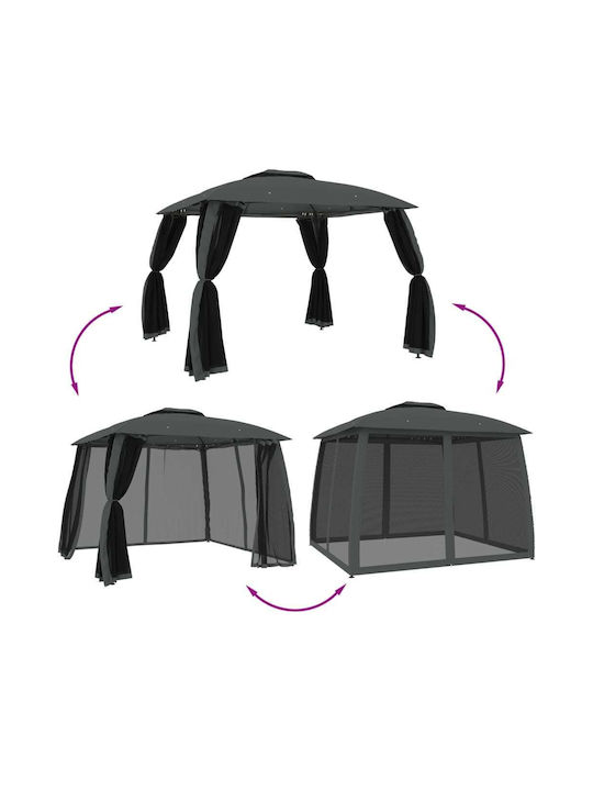 vidaXL Κιόσκι Κήπου Γκρι 2.93x2.93m