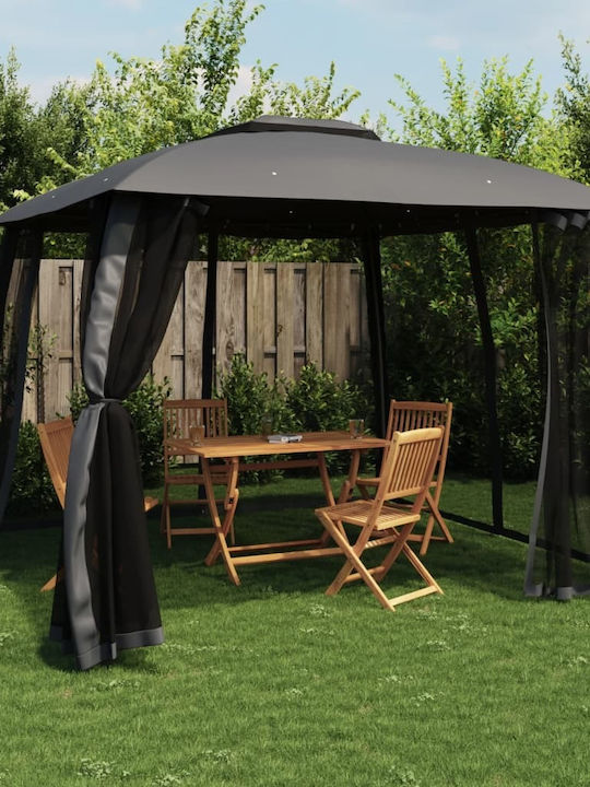 vidaXL Κιόσκι Κήπου Γκρι 2.93x2.93m