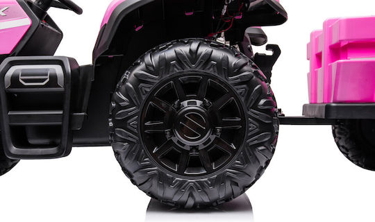 Kids 24V Electric Ride On Tractor Pink