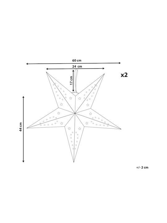 Beliani Paper Illuminated Christmas Decorative Pendant Star