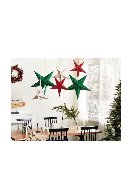 Beliani Paper Illuminated Christmas Decorative Pendant Star