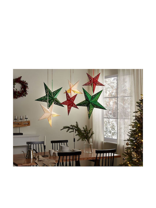 Beliani Paper Illuminated Christmas Decorative Pendant Star