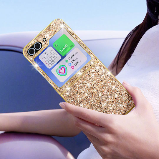 Avizar Hülle Galaxy Z Flip 6 Dünn Glänzend Gold