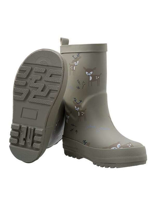 Fresk Kids Wellies Deer Olive Green