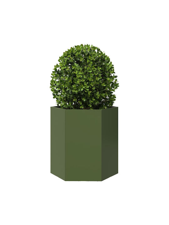 vidaXL Set 2 Planters Metal Olive Green