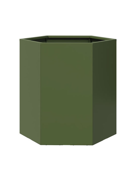 vidaXL Set 2 Planters Metal Olive Green