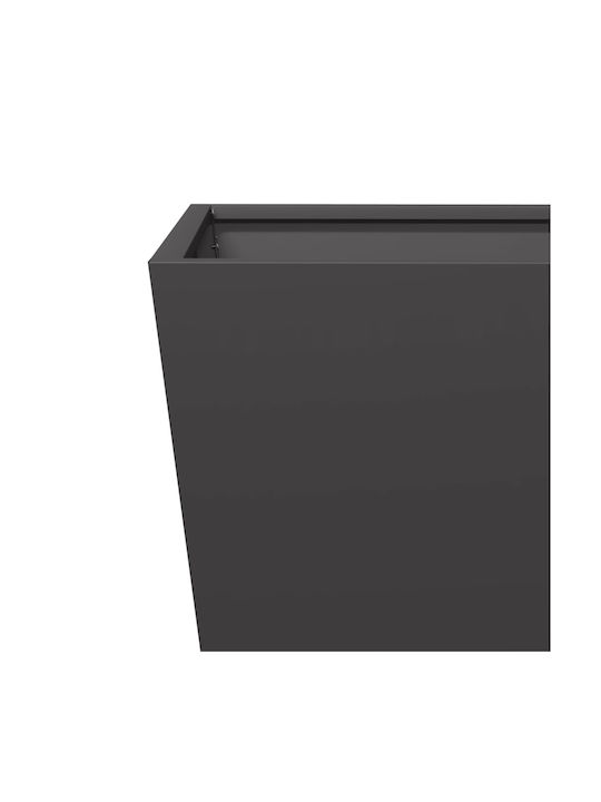 vidaXL Set 2 Planters Metal Black