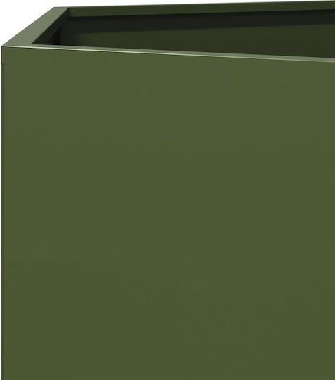 vidaXL Set 2 Metallische Blumenkästen Grün-Limette 40cm
