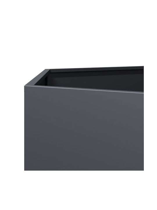 vidaXL Set 2 Jardiniere Metalice Cărbune de lemn