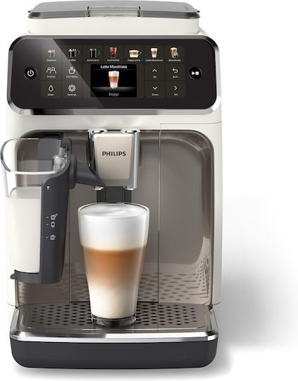 Philips Series 4400 1500W Налягане 15бар за капучино с мелачка Бяла