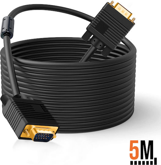 LinQ Kabel VGA-Stecker - VGA-Stecker Schwarz 5m (VGAMM-5MB)