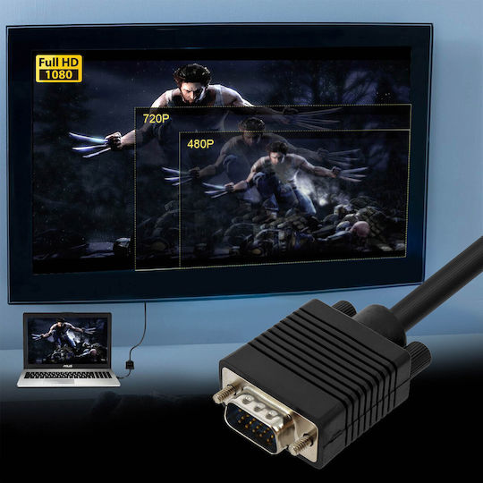 LinQ Cable VGA male - VGA male Μαύρο 20m (VGAMM-20M)
