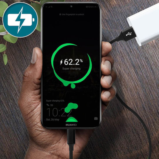 Moxie Плетена USB към Lightning / Type-C / micro USB Кабел 3Спецификация Черен 1м (DATA3EN1BLACK)