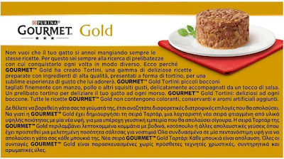 Purina Gourmet Double Pleasure Hrană umedă pentru Pisică Adultă în Poate cu Pui și Carne de vită 4x85gr