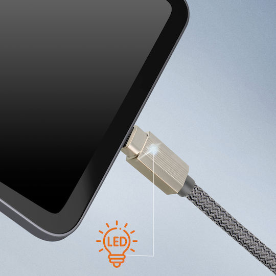 LinQ Braided USB 2.0 Cable USB-C male - USB-A Γκρι 1.2m TPC9997