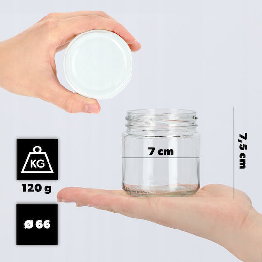 Kadax 100x Borcane 200ml Sticlă Conserve Gem Miere + Capace Fi66