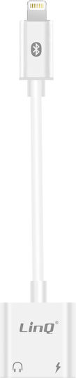 LinQ Конвертор Lightning Мъжки в 3.5mm / Lightning Женски Бял 1 Брой IP7933