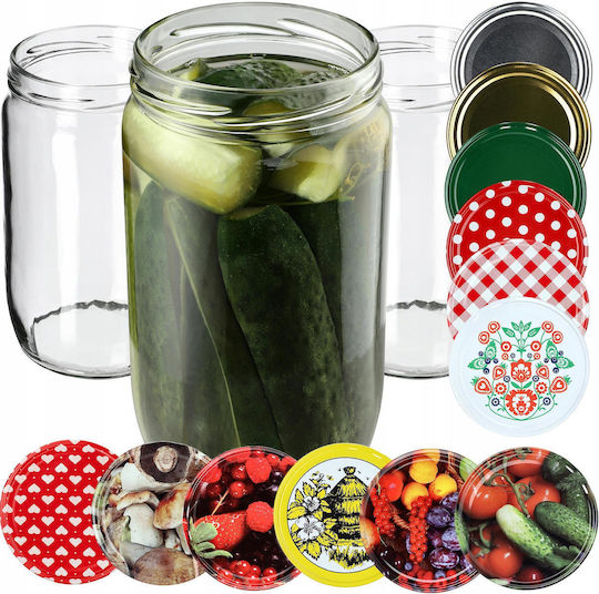 Kadax 8x Jar 720ml Glass Jars Preserves Pickles Honey Lids Fi82