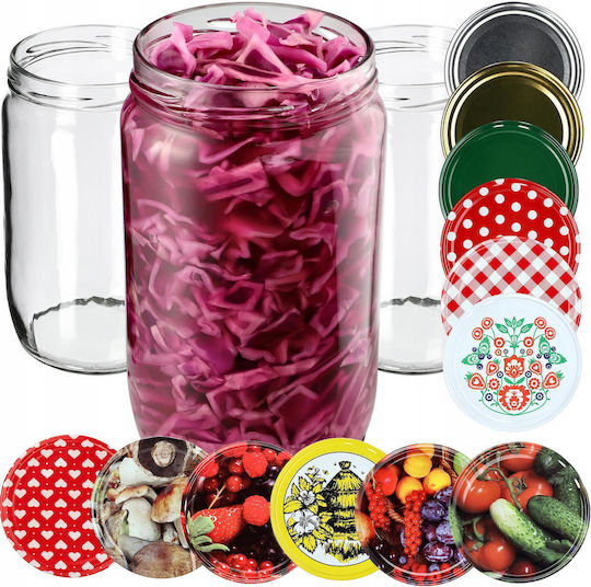 Kadax 8x Jar 720ml Glass Jars Preserves Pickles Honey Lids Fi82