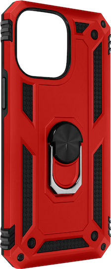 Iphone 14 Pro Case Hybrid Shockproof Video Stand Ring Red