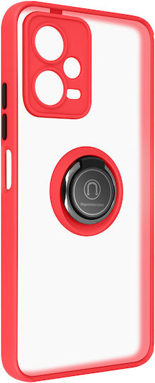 Case Xiaomi Redmi Note 12 5g Bi-material Metallic Ring Video Stand Red