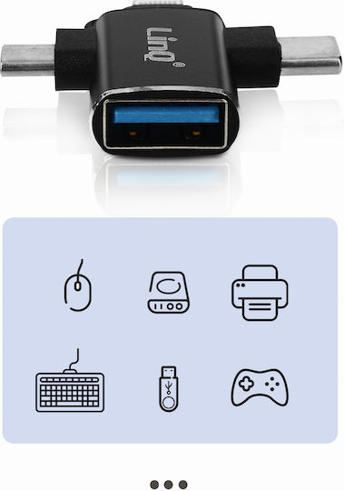 LinQ Конвертор Lightning / USB-C / micro USB мъжки към USB-A женски 1 брой OTGU930