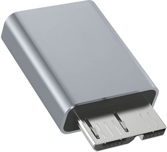 Женски Usb-c към Мъжки Micro B Адаптер за Зареждане и Синхронизация Компактен Сив